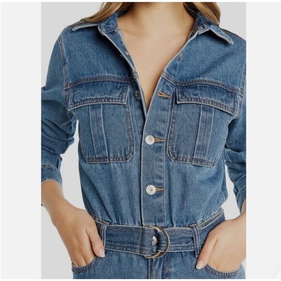 Bardot denim broiler jumpsuit - size 4 US 26/ EUR 36 - Picture 6 of 11